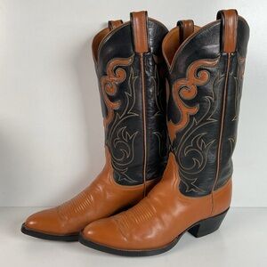 Vintage 60s Tony Lama Longhorn Cowboy Boots Men’s 8.5 | Women’s 10 Gold Label